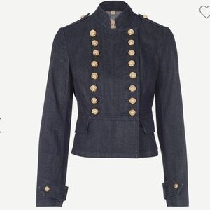 Burberry Dark Blue Jean military jacket coat